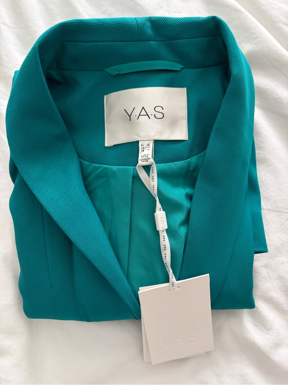 Y.A.S Oversized Turquoise Women's Blazer Longline Tailored Suit Jacket Size XL - Picture 12 of 12